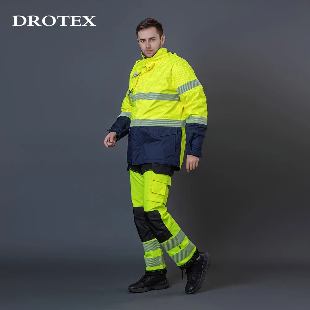 Latest Design Cotton Nylon Mechanic Jacket Pants Flame Retardant Work Clothes Shirt Cold Weather Safety Suits