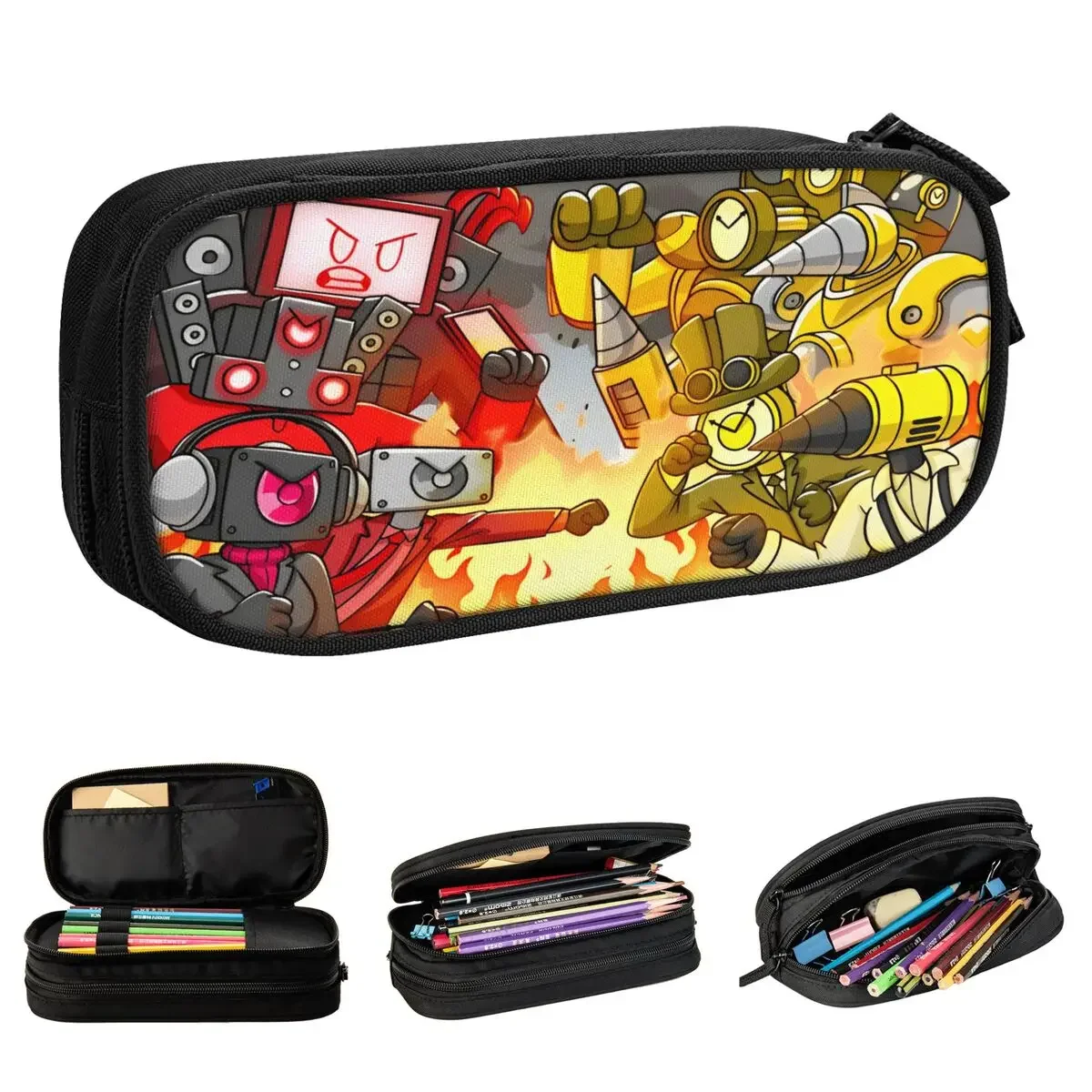 

Meme Skibidi Toilet Cartoon Pencil Case TV Pencil Box Pen Holder for Student Big Capacity Pencil Bags Students School Stationery