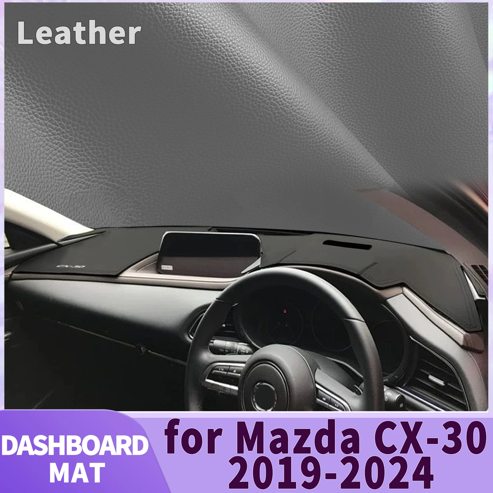 fit for Mazda CX-30 CX30 2024 2023 2022-2019 Car Accessories Dashmat Dashboard Cover Pad DashMat Sunshade Protective Carpet