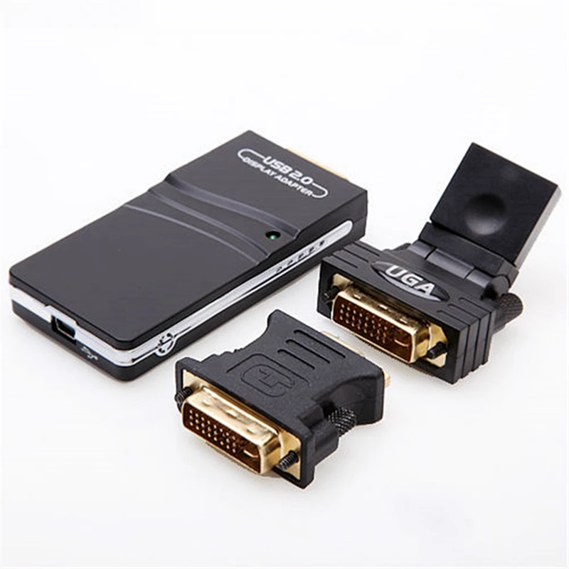 External Graphic Video Adapter USB 2.0 To DVI/VGA/-Compatible Multiple Monitors Display Extend/Mirror For Windows Durable