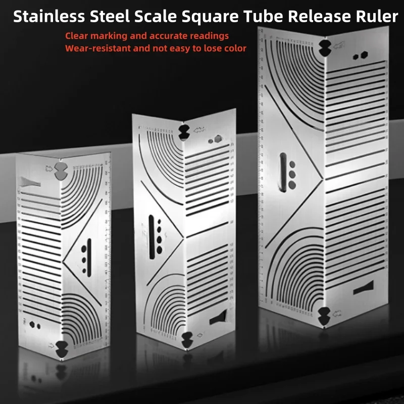 For delineation tools 45 degrees scribing gauge square tube folding round ruler square steel folding 90 degrees arc angle drawin