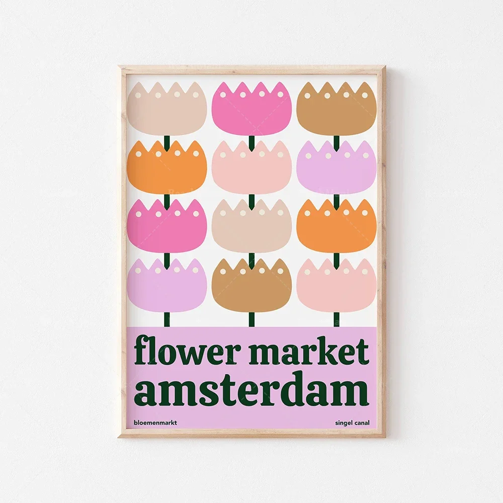 مجردة الملونة الأزهار جدار الفن قماش اللوحة الشمال الملصقات والمطبوعات غرفة المعيشة الديكور جدار الصور #3