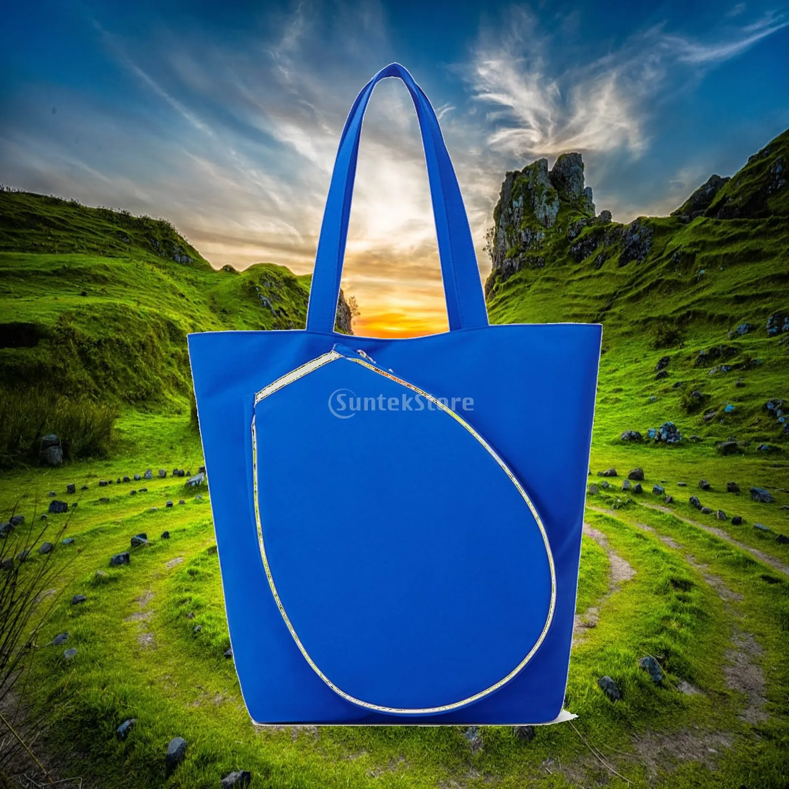 Spacious Athletic Carryall Tote for Workout Gear with Dedicated Racket Pocket Durable Polyester Shoulder Bag