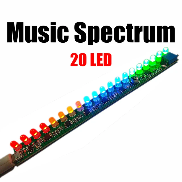 DC 5V-12V 20 LED Mono wskaźnik poziomu muzyka muzyka melodia Audio miernik Vu regulowana czułość wzmacniacz mocy światło indukcyjne