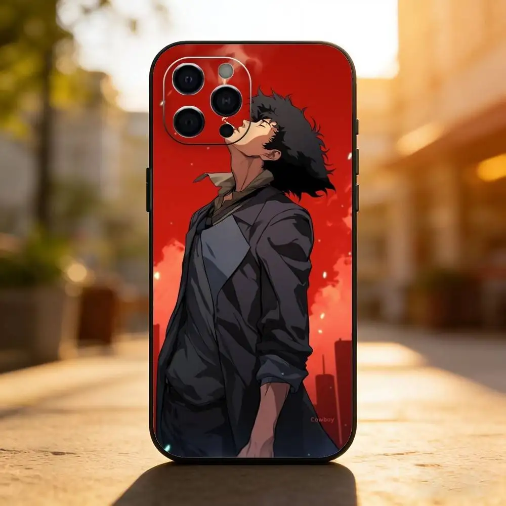 La custodia per telefono Showa Anime Cowboy Bebop per iPhone 17,16,15,14,13,12,11 Plus,Pro,Max,XS Cover morbida in silicone nero