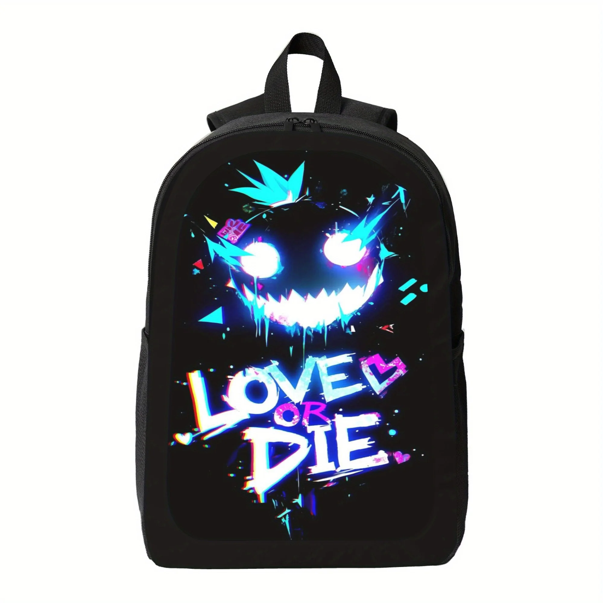 

LOVE OR DIE Gothic Scary Pattern Backpack - Lightweight Large Capacity Student School Bag, Adjustable Shoulder Strap