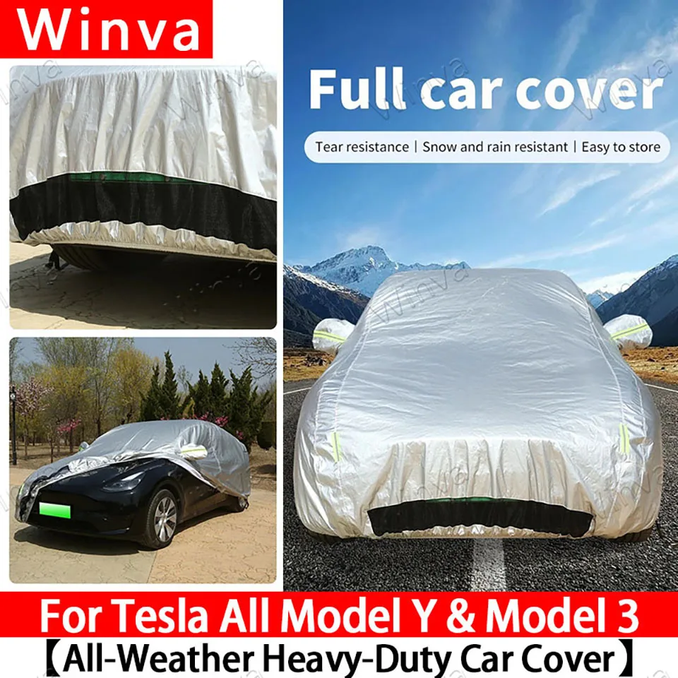 

Водонепроницаемый чехол для автомобиля из ткани Оксфорд для Tesla Model Y 2020-2026 Juniper и Model 3 2020-2026 Highland, всепогодная защита для улицы