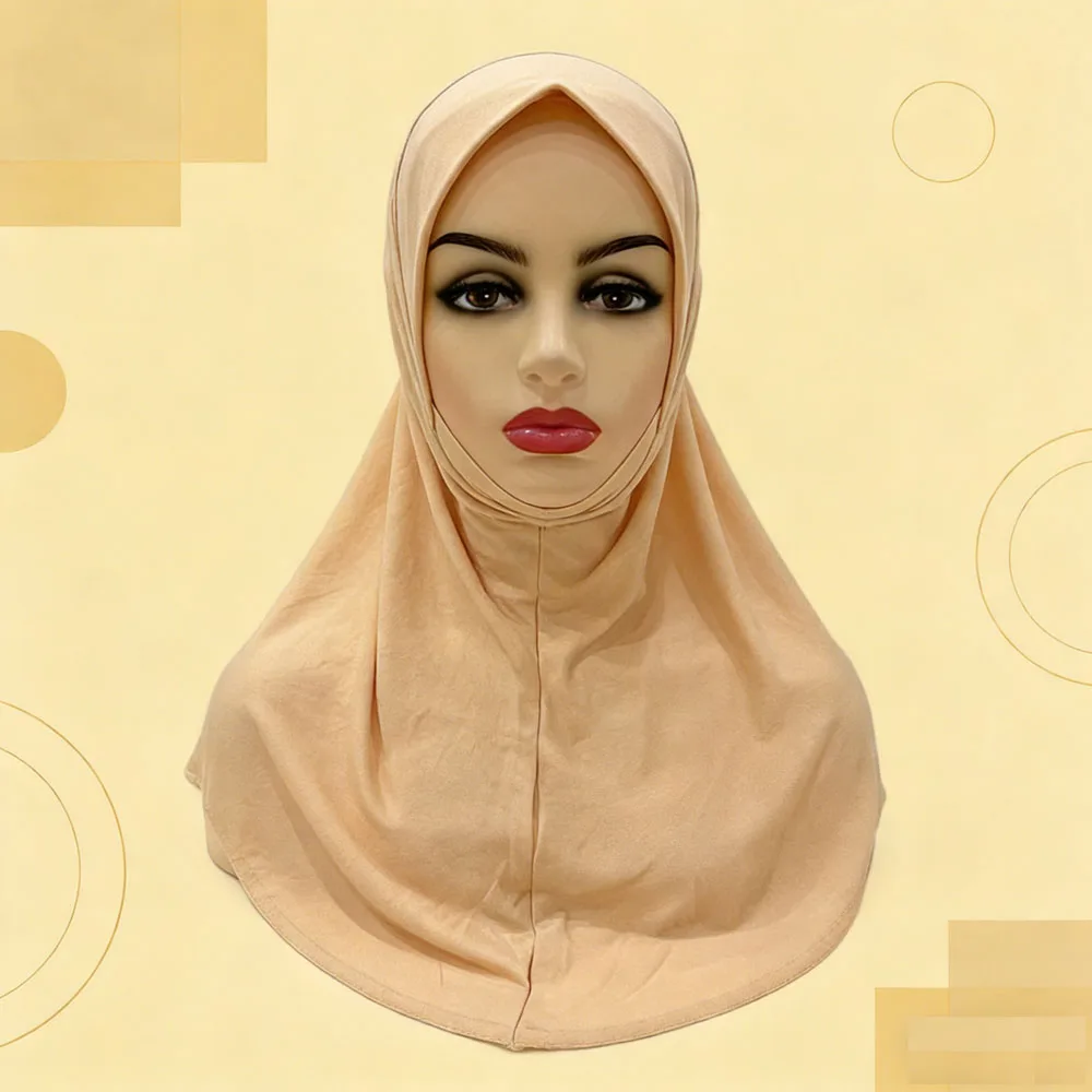 

Детский мусульманский хиджаб для девочек, готовый к использованию, цельный, полностью закрывающий голову, шаль-тюрбан, легко надевается, для детей 5-10 лет, в стиле Ближнего Востока