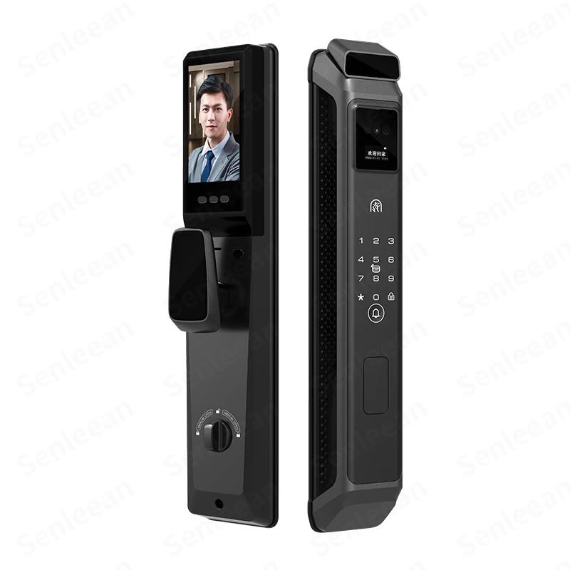 High Security New Arrival WIFI Remote unlock Fully automatic Key Fingerprint  Card Password  Smart Lock With Camera Digital Lock