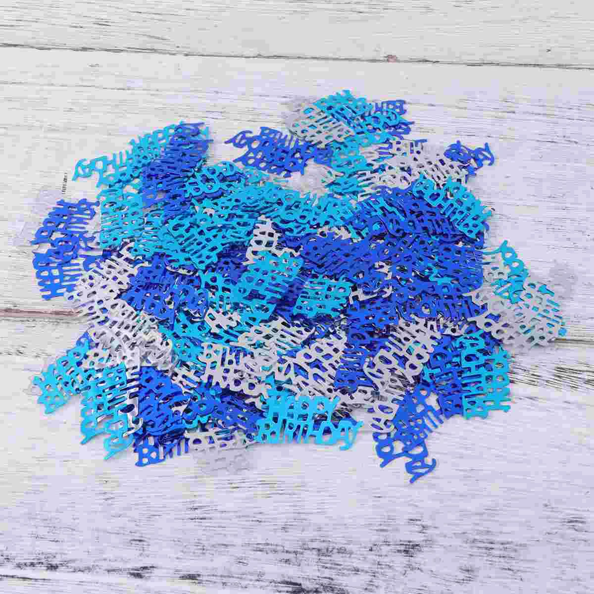 1 opakowanie 15g Happy Birthday Confetti Dekoracja stołu Confetti Materiały urodzinowe (niebieski + srebrny)
