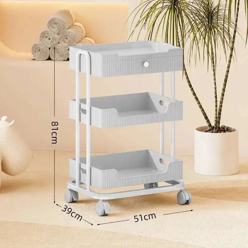 

Makeup Box Trolley Salon Styling Station Beauty Cart Tray Wheels Professional Manicure 3-speed Dental Tool Storage 2-tier Barber