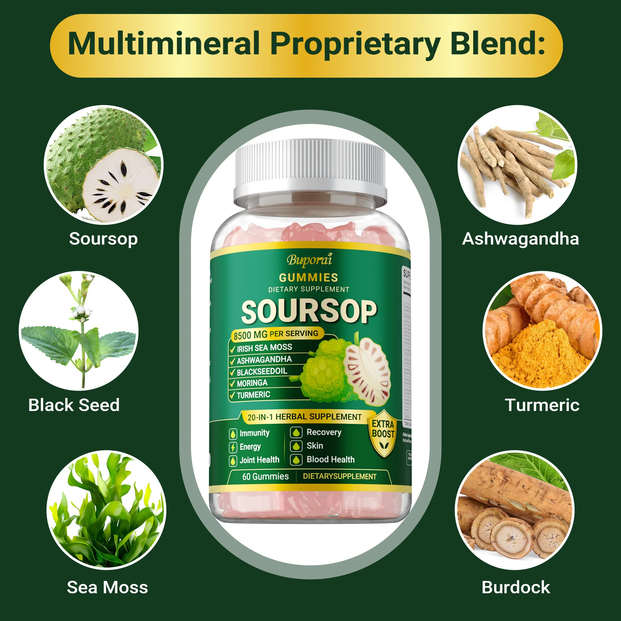 Soursop Gummies - for Natural  - Multivitamin Gummy Adult 评论和价格