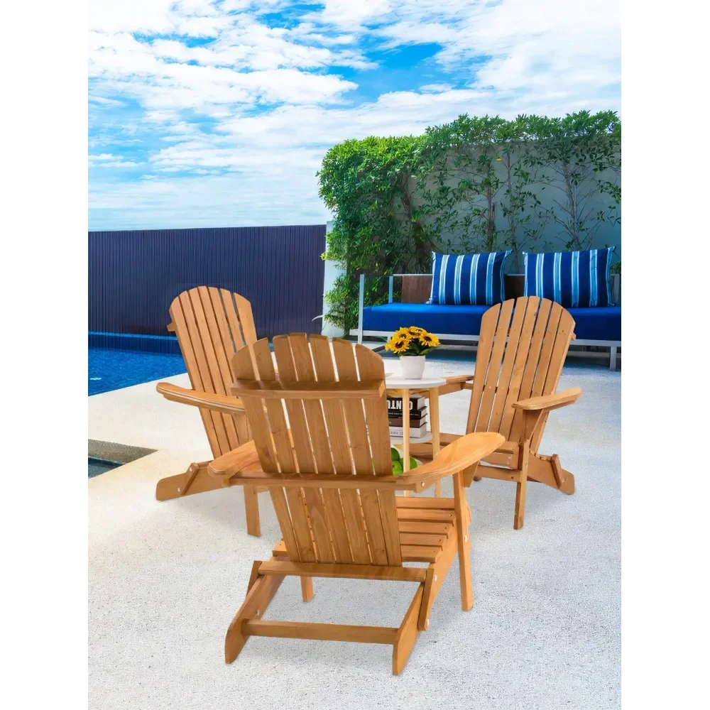 

Pack Adirondack Chair,Folding Wooden Lounger Chair,AllWeather Chair For Fire Pit Garden Fish With 250lbs Duty Rating