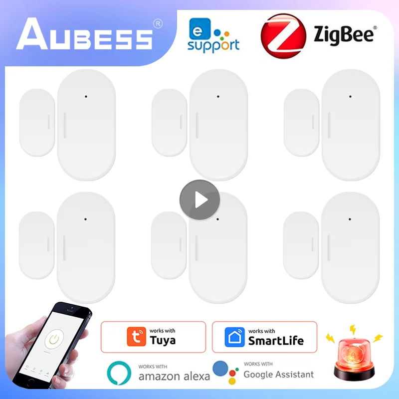 

Tuya Door Window Sensor Zigbee Mini Wireless Connection Detector Smart Home Security Work with Alexa Google Home Smart Life