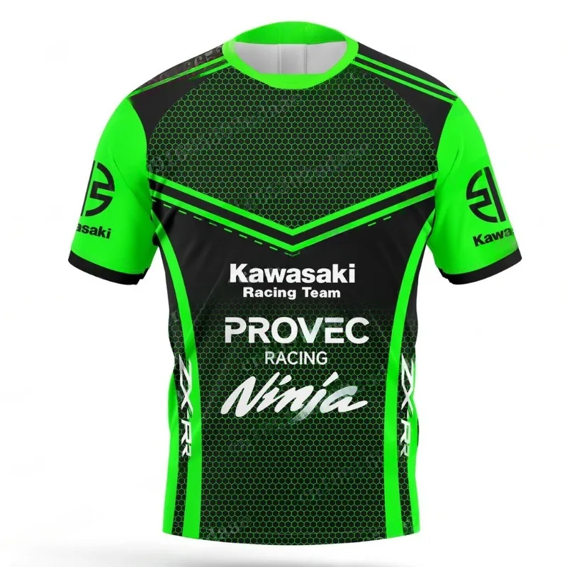 

Men's clothing Kawasaki men's motorcycle quick drying motorcycle 2025 high-end sports and leisure short sleevedman t shirts high