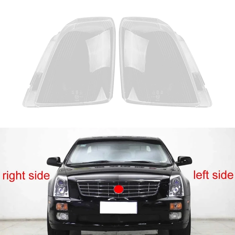 Untuk Cadillac SLS 2007-2011 lampu depan kiri + kanan lampu depan Shell Lamp Shade lensa transparan penutup lampu depan