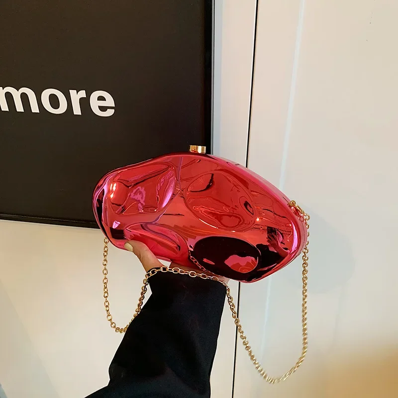 

Акриловый клатч в форме ракушки цвета: золотистый, серебристый, синий, женский вечерний милый металлический блестящий кошелек, сумка 2024, оптовая продажа, клатч