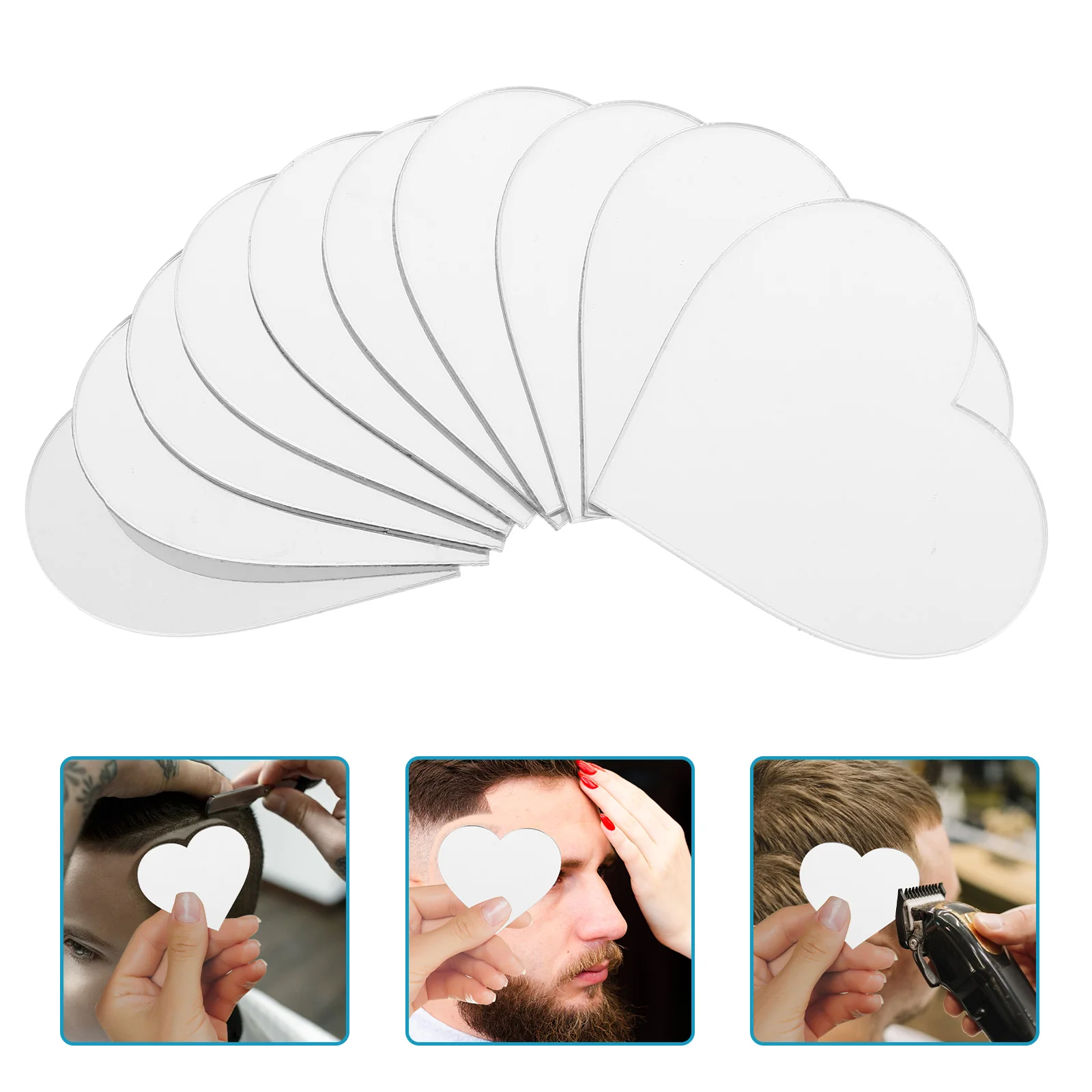 10pcs Acrylic Makeup Mirror Replacement Lenses Self Adhesive Handheld High Definition Reflective For Grooming