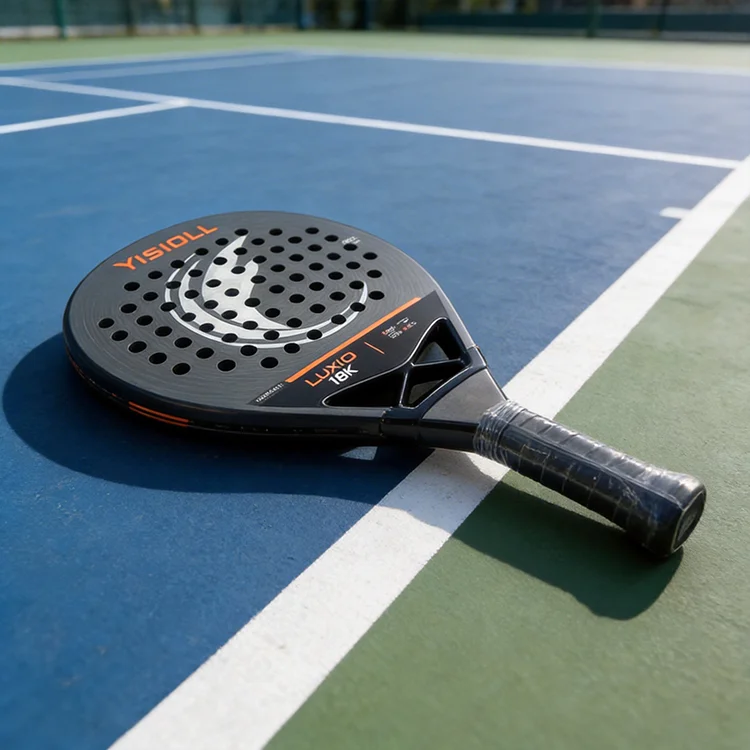 Carbon fiber material 3K padel racket, balanced all-round playability for training and matches, full OEM customizable matte grai