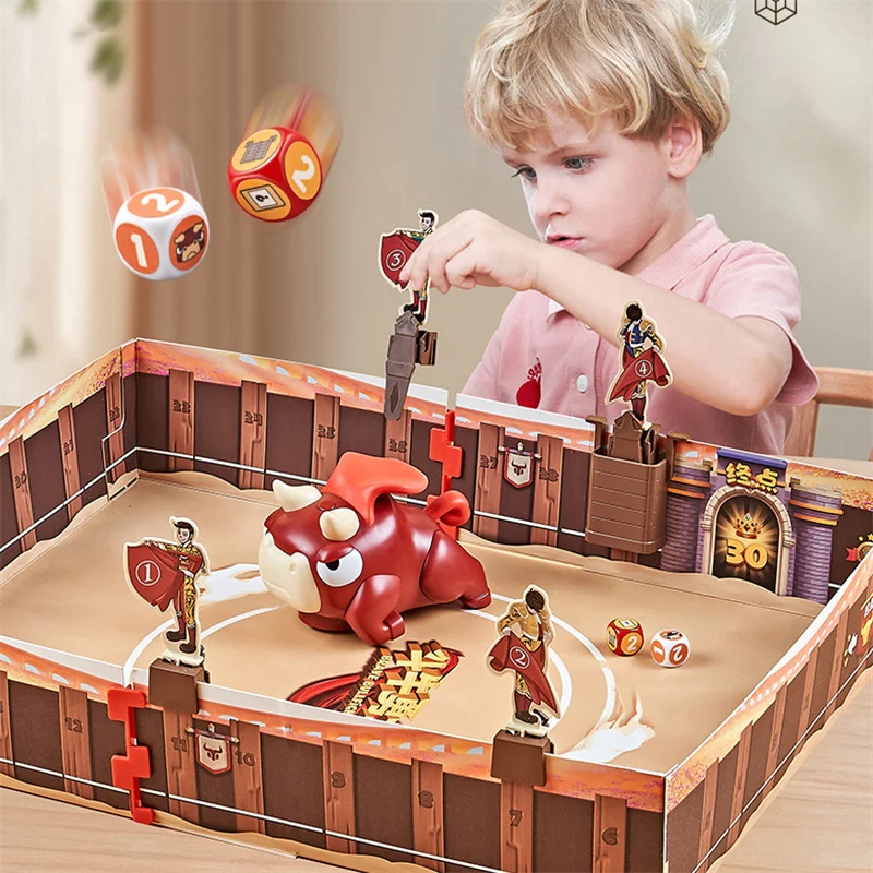 Bullfighting Warrior Board Games Toys Friends Family Multiplayer Party Cosplay Table Gamews Toys Set Electric Bull with Music