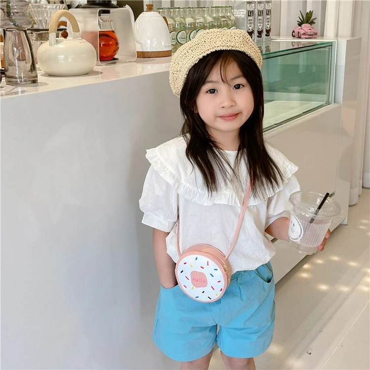 Girls Cute Messenger Bag Little Princess Girl Personality Foreign Style Donut Small Bag Baby Children