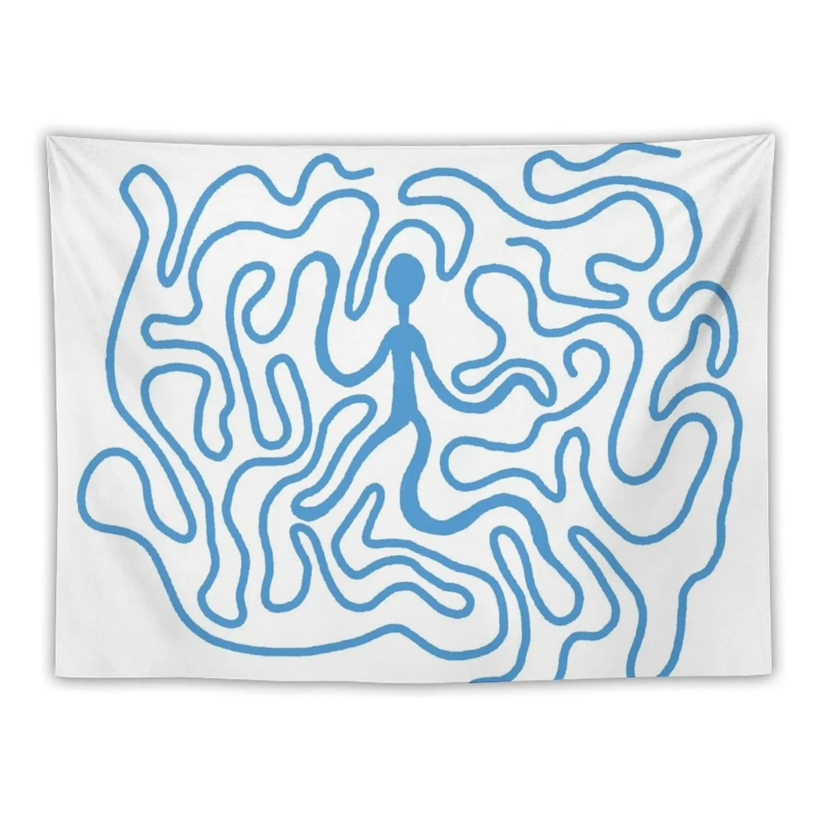 

wiggly guy blue Tapestry Room Decoration Aesthetic Art Mural Tapestry