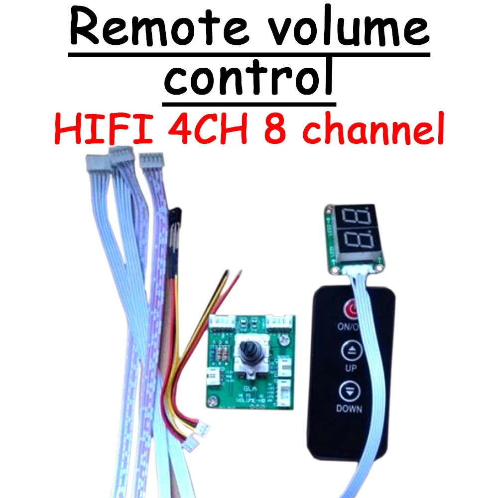 

HIFI 4CH 8 channel Remote volume control board 2CH differential balance Digital Potentiometer W led Display FOR POWER Amplifier