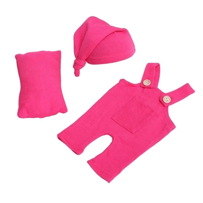 090B Baby Monthly Photography Wrap Set with Pillow & Hat Completes Newborn Photo Props Baby Outfit for Memorable Pictures