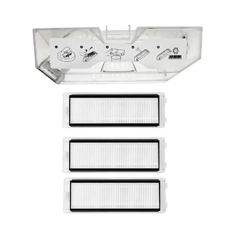A74G-لـ Roborock Q Revo Maxv Q Revo Pro P10 Pro صندوق الغبار مع 3 مرشح بديل لملحقات المكنسة الكهربائية الروبوتية