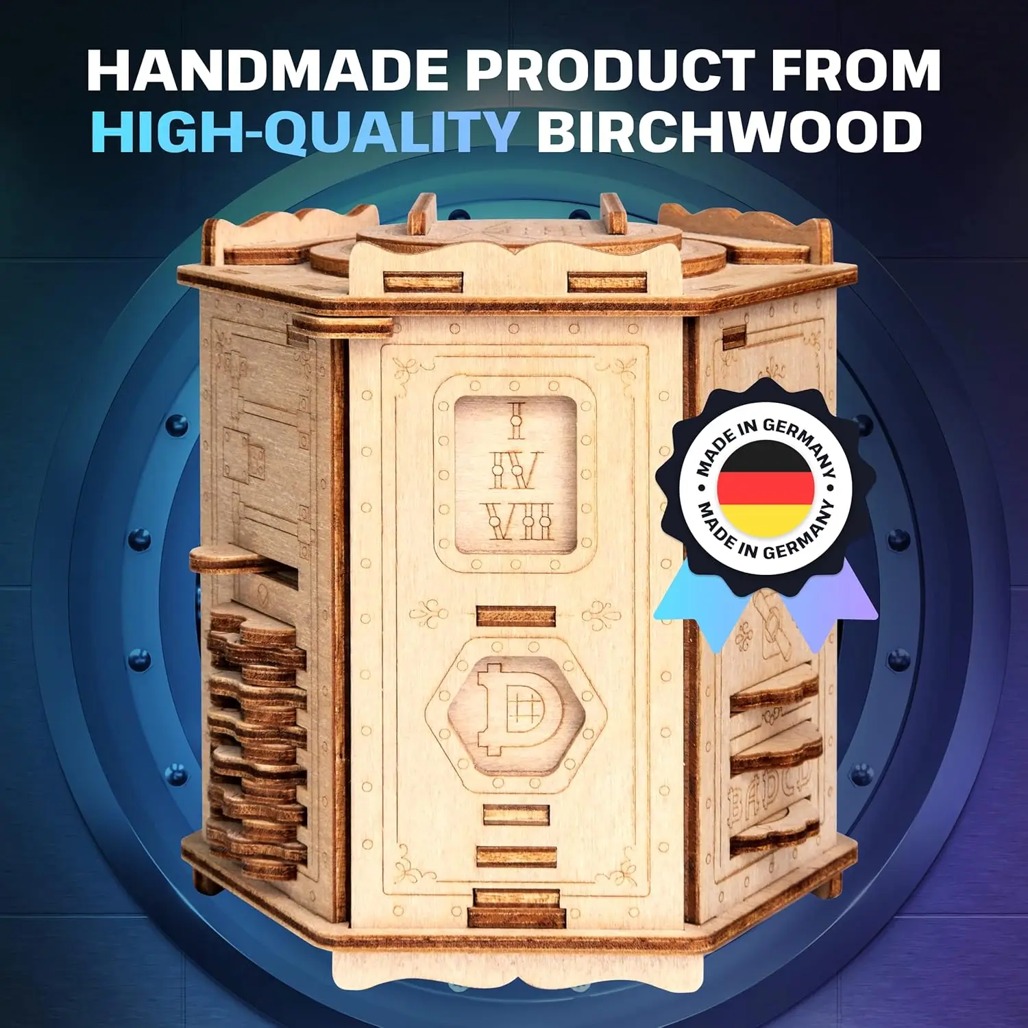 Fort Knox Box PRO 3D Puzzle Game - 3 in 1 Puzzle Box Model Building Escape Room Game - Wooden Puzzle & Wooden Puzzles - Gift Box