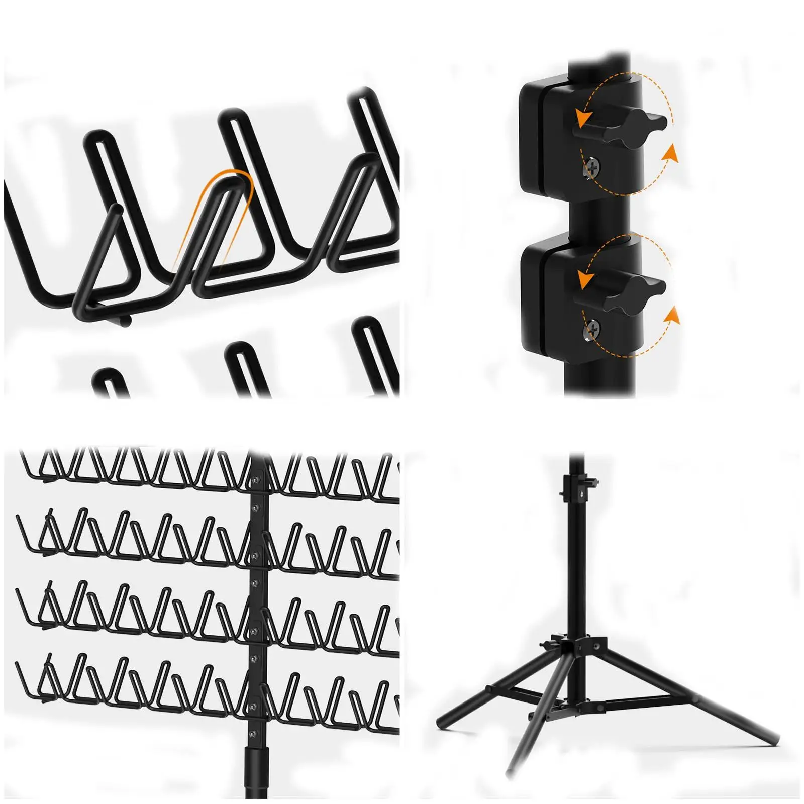 Rack per intrecciare i capelli Base per treppiede leggera mantieni pulito e ordinato 2 lati risparmia tempo e previene i grovigli espositore per capelli 110-150cm