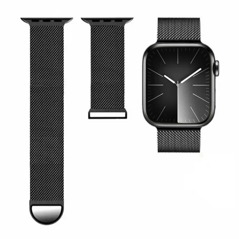 ห่วงแม่เหล็กสําหรับ Apple Watch Band 44 มม.40 มม.45 มม.41 มม.42 มม.38 มม.สร้อยข้อมือสแตนเลส iWatch Series Ultra 9 8 SE 7 6 5