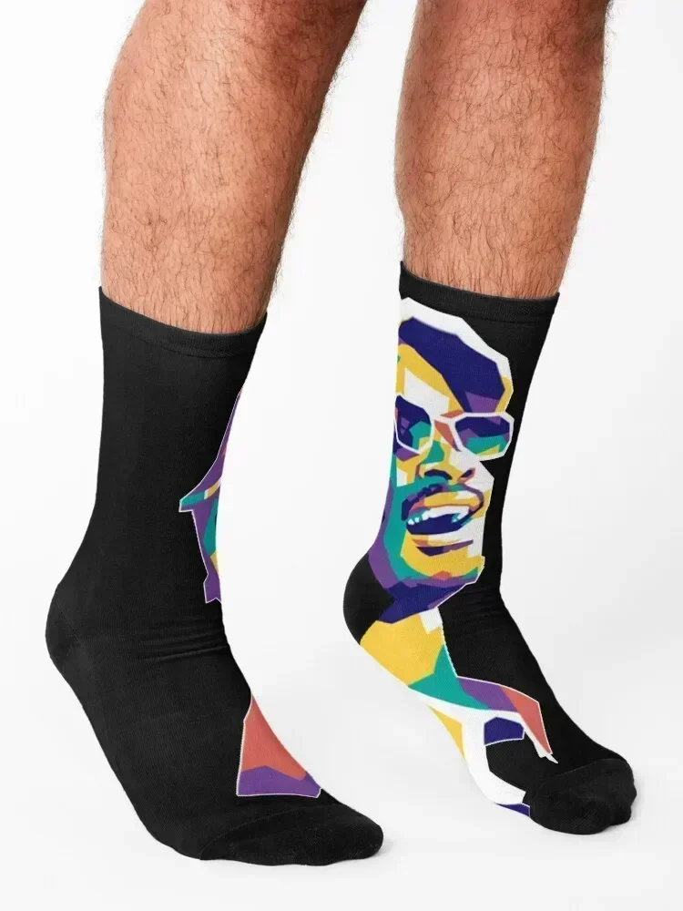 Stevie Wonder Stevie wonder Socks with print Antiskid soccer Hiking boots Stockings Socks For Men Women's