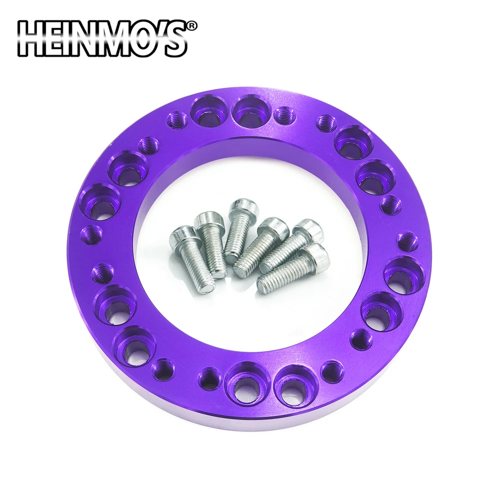12mm CNC Aluminum Car Steering Wheel Hub Boss Kit Adapter Spacer Universal Cars Accessories Steer Wheel Hole Adapter Purple