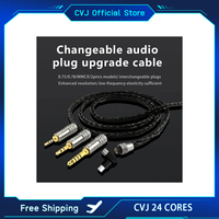 CVJ 24 core three in one silver plated headphone cable with interchangeable interface MMCX/2PIN/QDC suitable for Assassin Seven