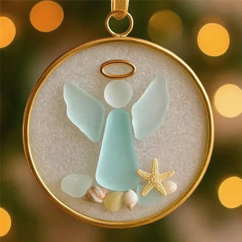 ABBO-الشاطئ تحت عنوان عيد الميلاد الساحلي لنافذة زخرفة الاكريليك حلية قلادة لنافذة جدار غرفة المعيشة عطلة الديكور #4