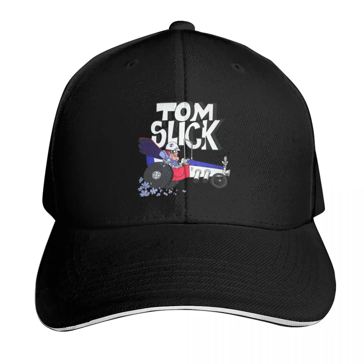 Tribute to Jay Ward Cartoons: Tom Slick in the Thunderbolt Grease Slapper with Logotype Baseball Cap
