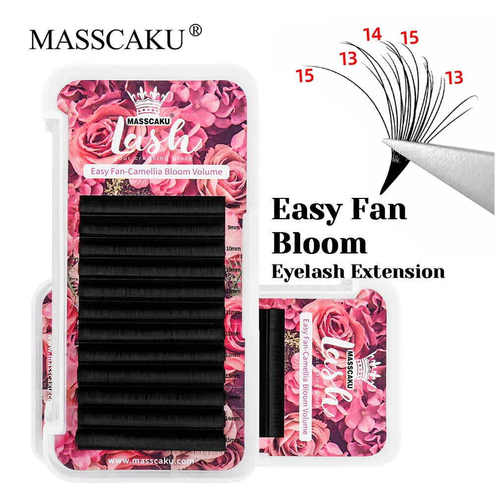 

Wholesale MASSCAKU 0.05/0.07/0.10mm Thickness 1s Flowering Eyelashes Lightweight Camellia Blooming Lashes for Beauty Makeup Use