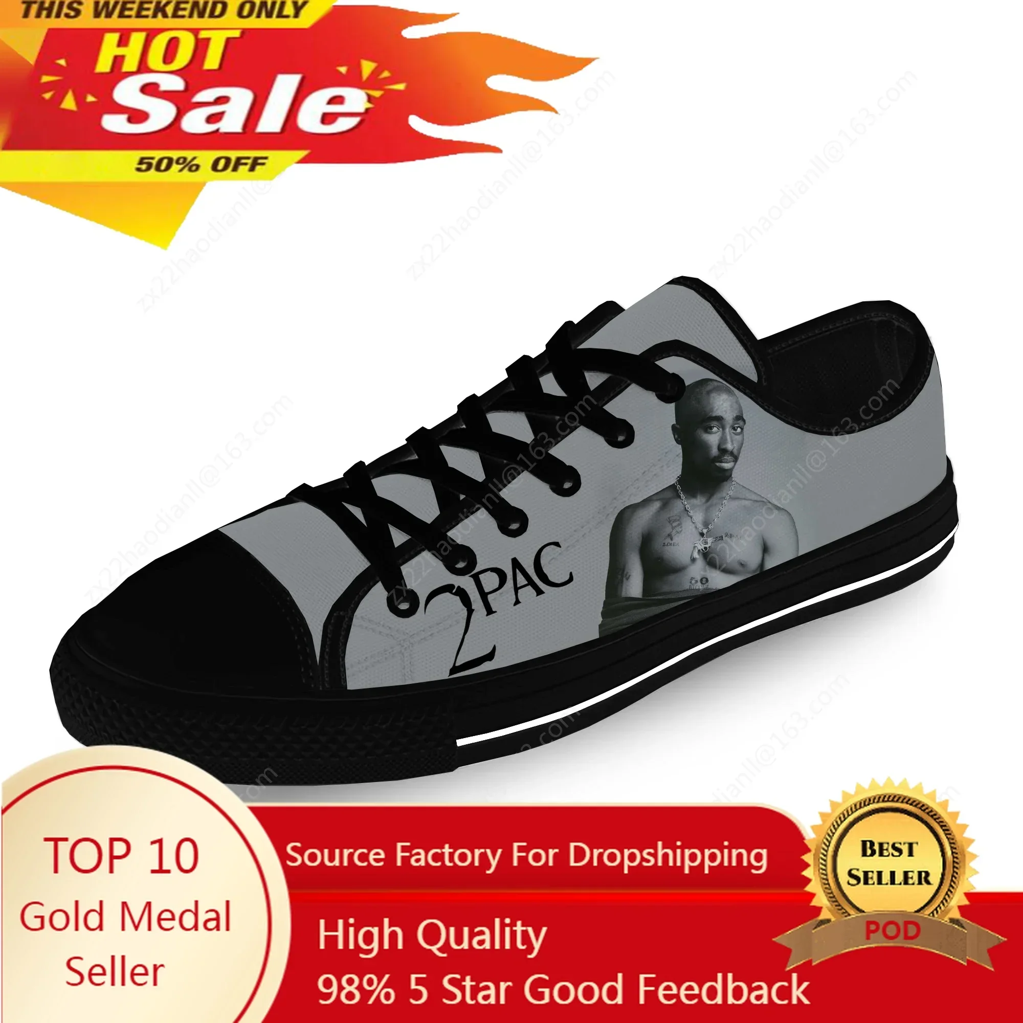 Rap 2pac Tupac Low Top Sneakers Mens Womens Teenager Casual Shoes Canvas Running Shoes 3D Print Breathable Lightweight Shoe