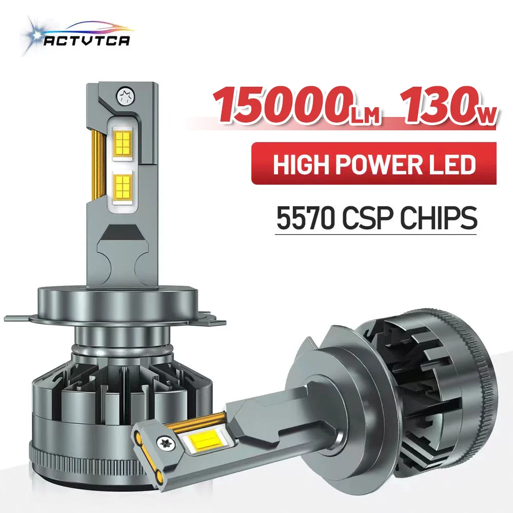 

ACTVTCA 130W 15000LM H7 H4 LED Headlight High Power Canbus H1 H8 H9 H11 9005 HB3 9006 HB4 9012 HIR2 Turbo Lamp 6000K Car Light