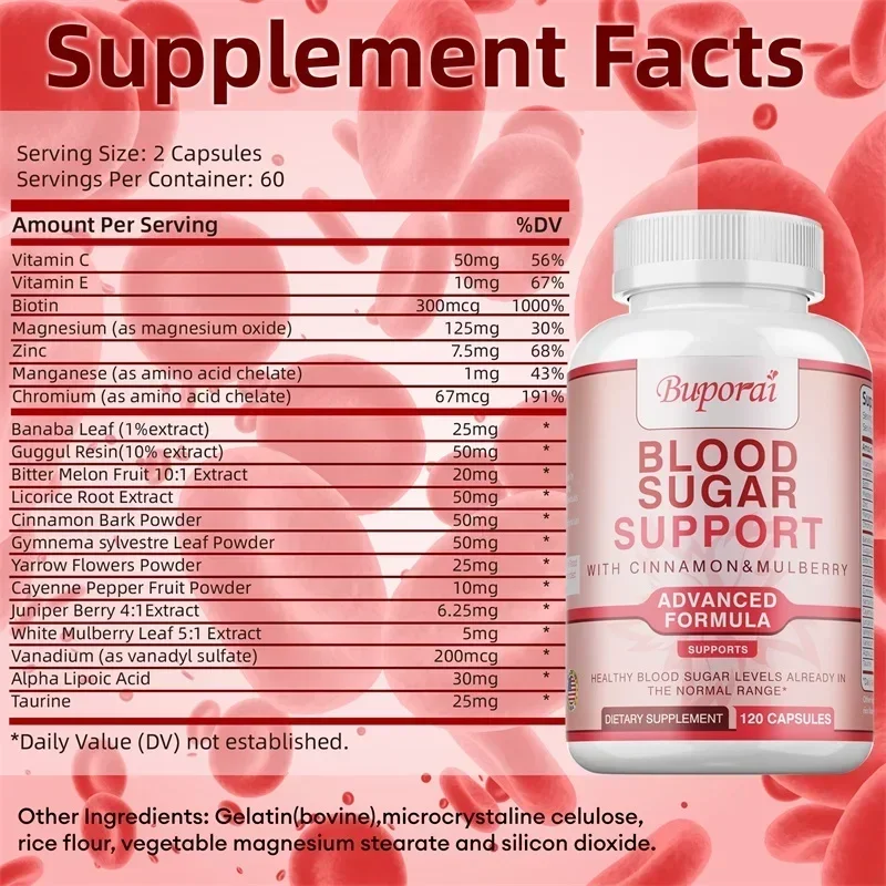 Blutzuckergänzungsmittel – enthält Bittermelone und Zimt zur Aufrechterhaltung gesunder Blutzuckerspiegel, Verbesserung der Immunität