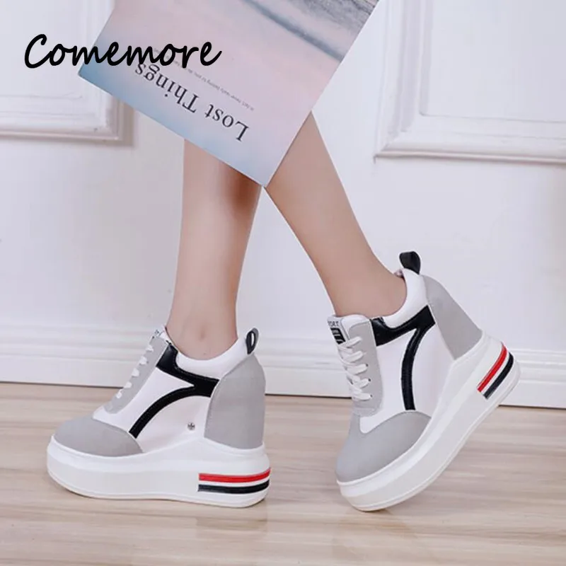 Comemore Casual Autumn Female Shoes Classic Fashion Woman Black White Sneaker Breathable Zapatos Mujer Woman Platform Sneakers