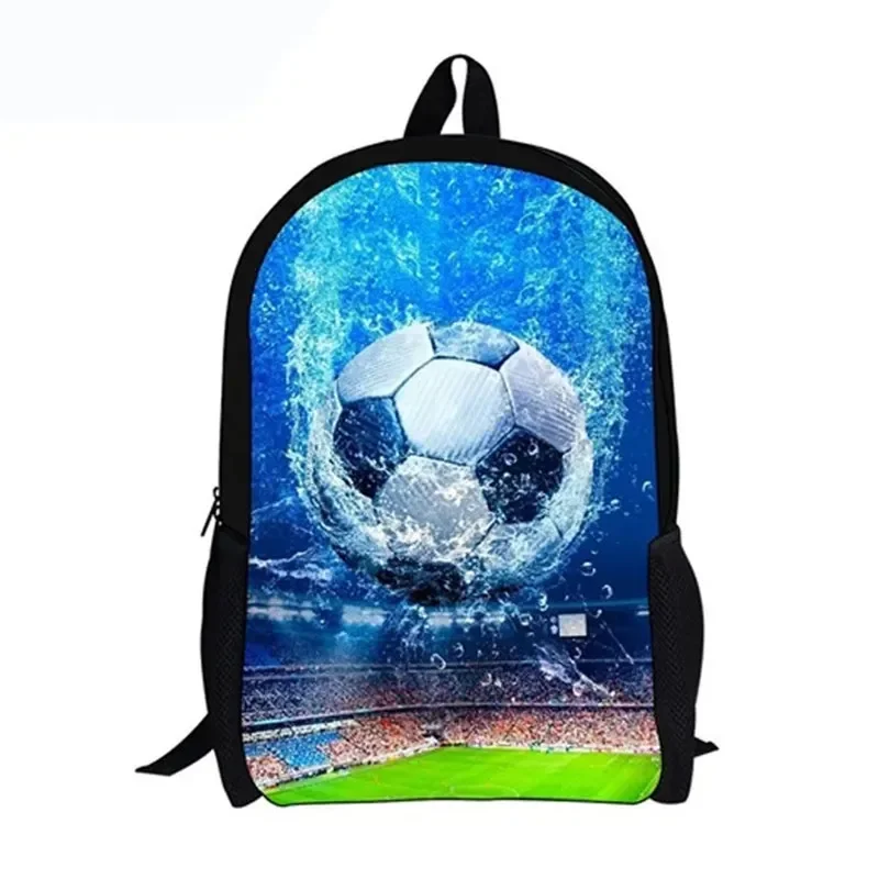 

Blue Flame Football School Bag Large Capacity High School Soccer Print Casual Backpacks for Teenagers Children Backpacks