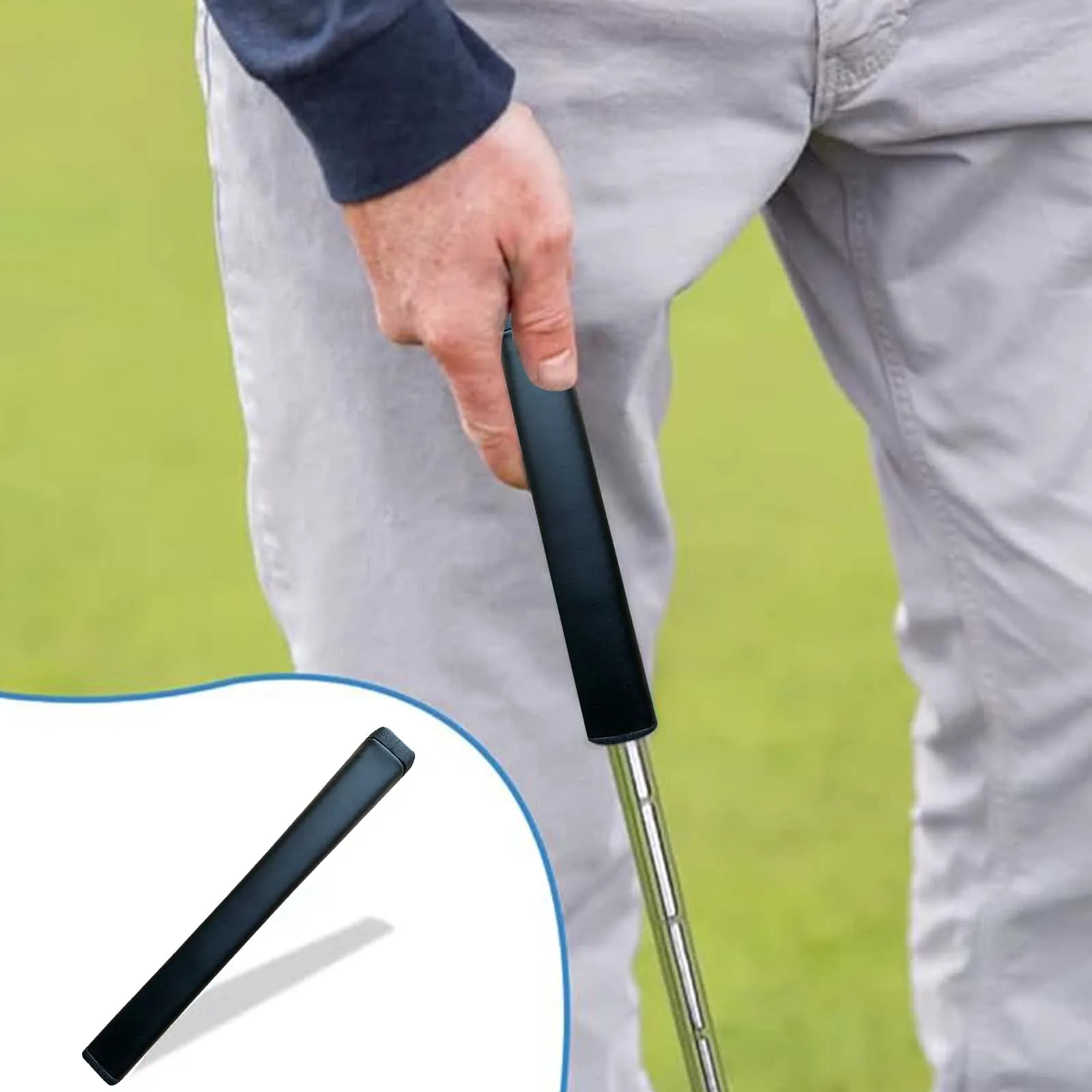 1Pc Non-Slip PU Leather Golf Club Grip Lightweight Anti-Slip Solid Color Putter Grip for Driving Ranges Tournament Training
