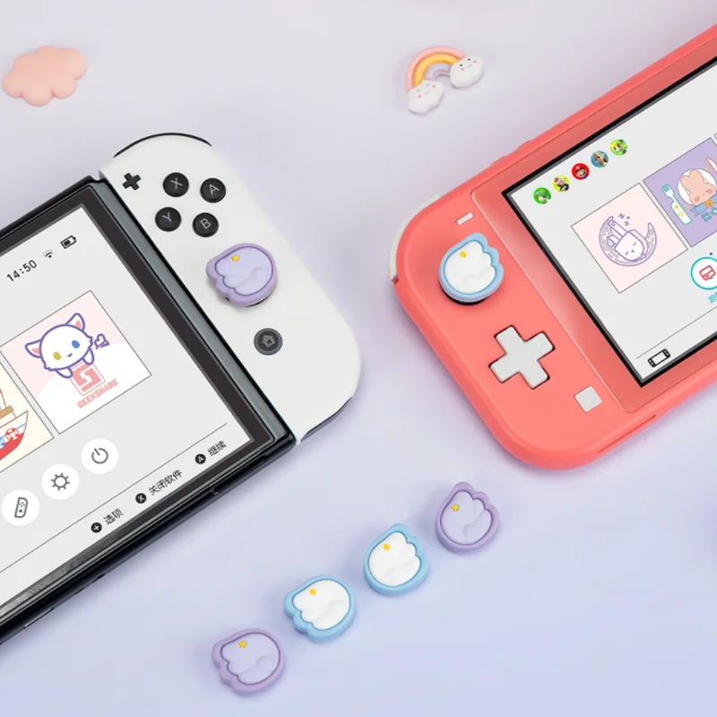 جميل سيليكون متحكم الأصابع xbox one قبضة غطاء المقود غطاء حامي للتبديل NS Oled/Lite Joy-con تحكم لينة Thumbstick