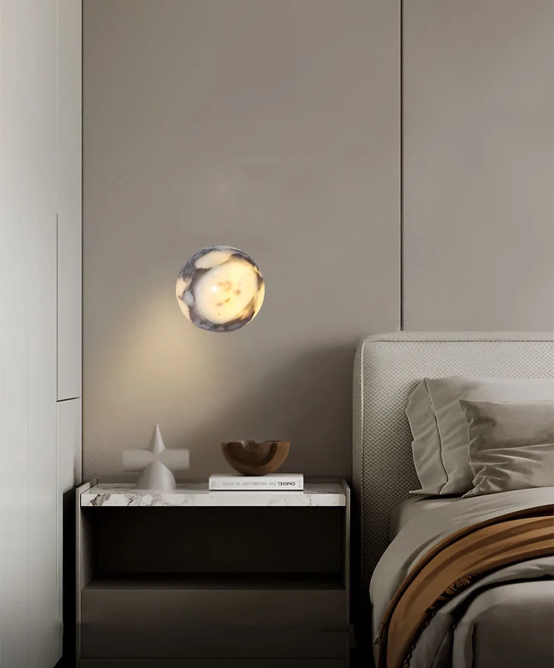 Natural Marble Ball Wall Lamp G9 Bulb Personalized