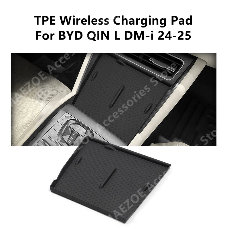 

For BYD QIN L DM-i 24-25 TPE Wireless Charging Pad,Storage Box,Car Interior Decoration Modification Accessories Refit