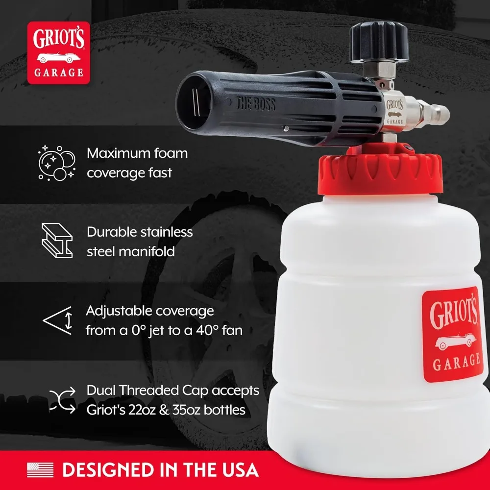 Pressure Washer Foam Cannon, Adjustable Nozzle, Stainless Steel Internals, Auto-Mix Dilution for Cars and RVs