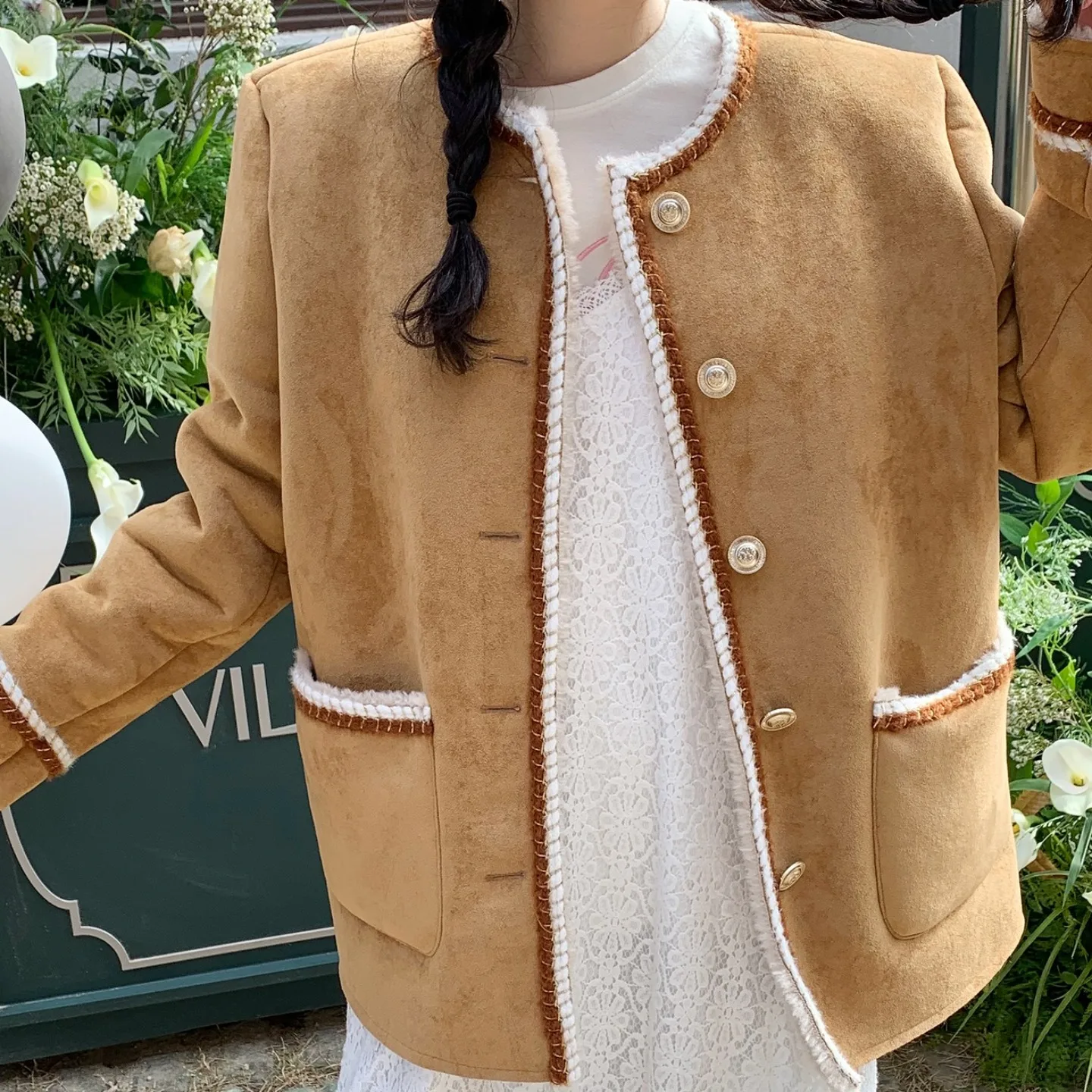 Modny płaszcz damski na jesień i zimę, dwuwarstwowy, ciepły, uniwersalny, z mieszanki bawełny, prosty krój.