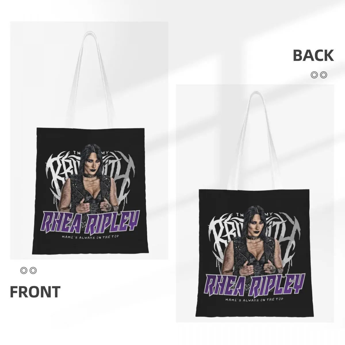 حقائب تسوق Rhea Ripley Mami's On Top قابلة للطي من القماش وحقيبة كتف للسيدات وحقيبة يد للسفر